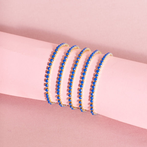 Set of 5 Blue Zircon Stackable Bands