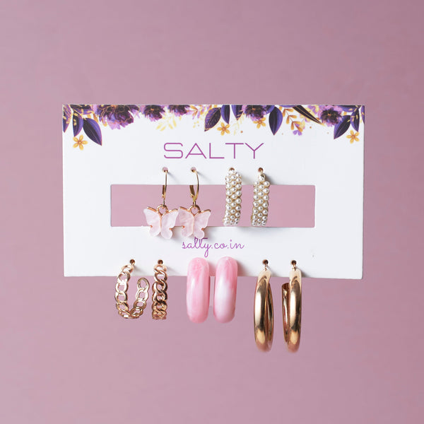 Set of 5 Champagne Golden Hoop Set