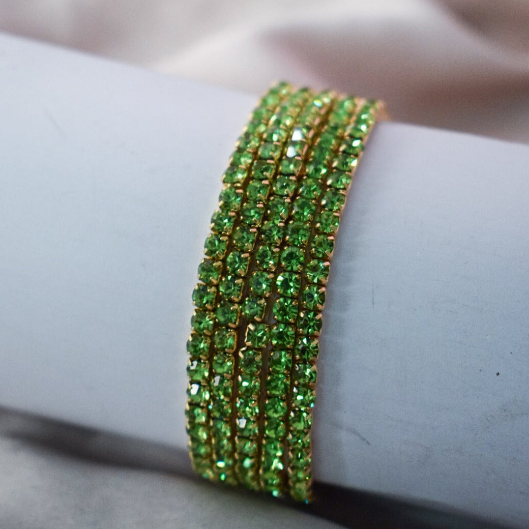 Set of 5 Lusty Emerald Party Stackable Bands
