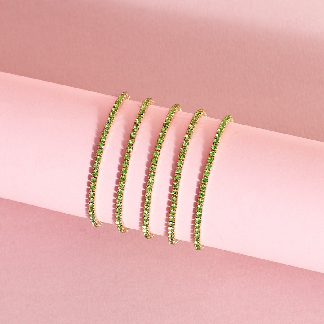 Set of 5 Lusty Emerald Party Stackable Bands - Salty Accessories