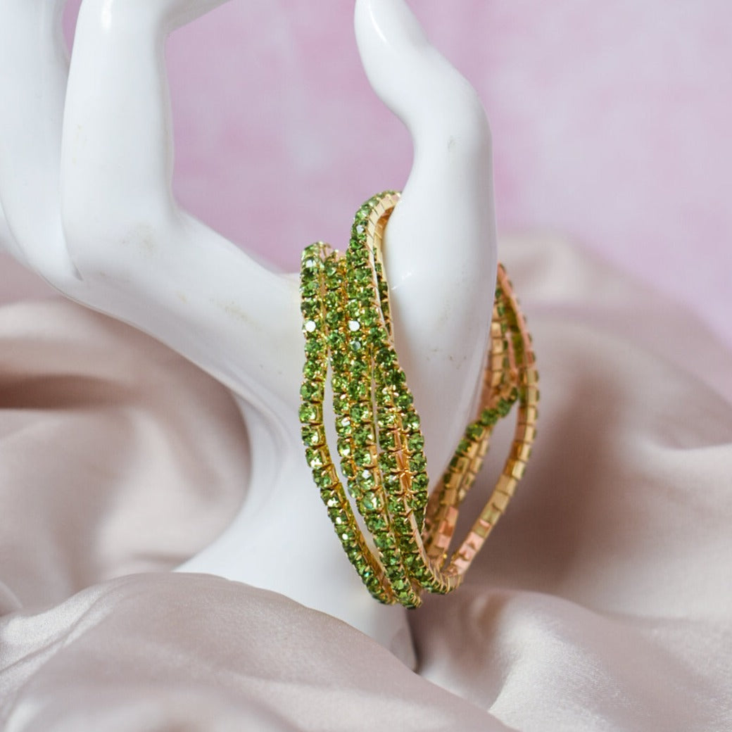 Set of 5 Lusty Emerald Party Stackable Bands - Salty Accessories