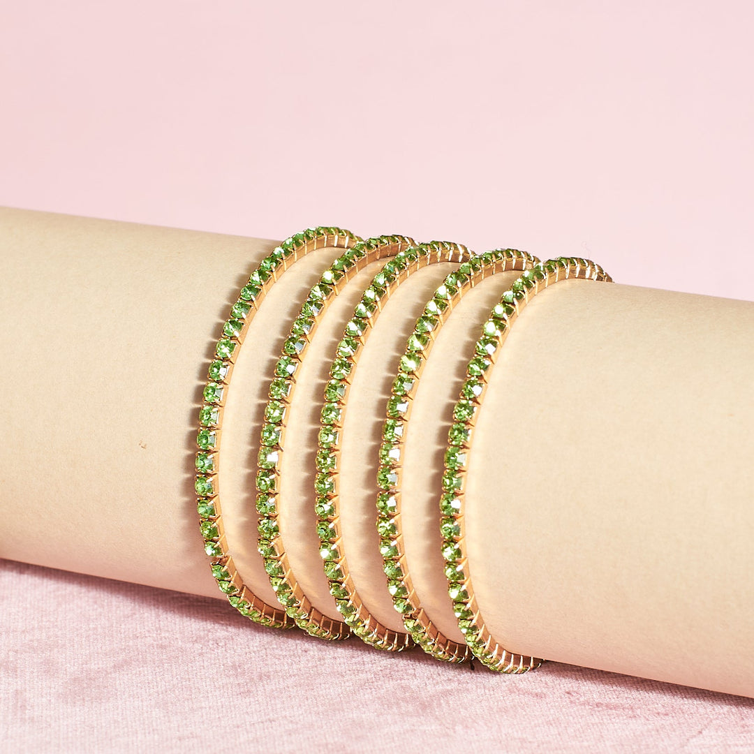 Set of 5 Lusty Emerald Party Stackable Bands - Salty Accessories