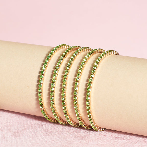 Set of 5 Lusty Emerald Party Stackable Bands