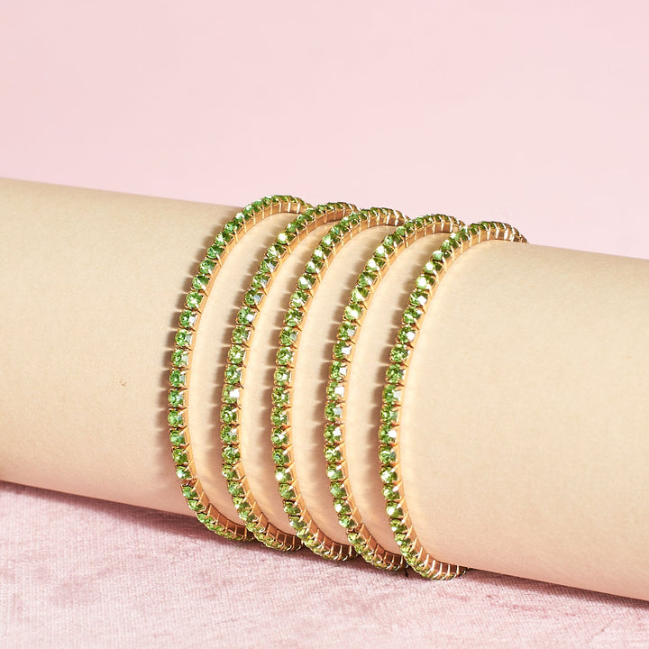 Set of 5 Lusty Emerald Party Stackable Bands - Salty Accessories