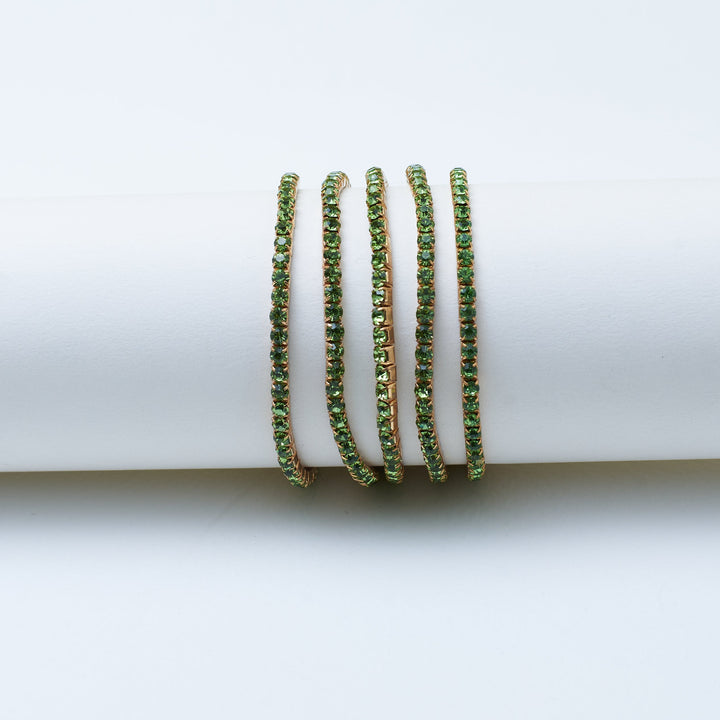 Set of 5 Lusty Emerald Party Stackable Bands - Salty Accessories