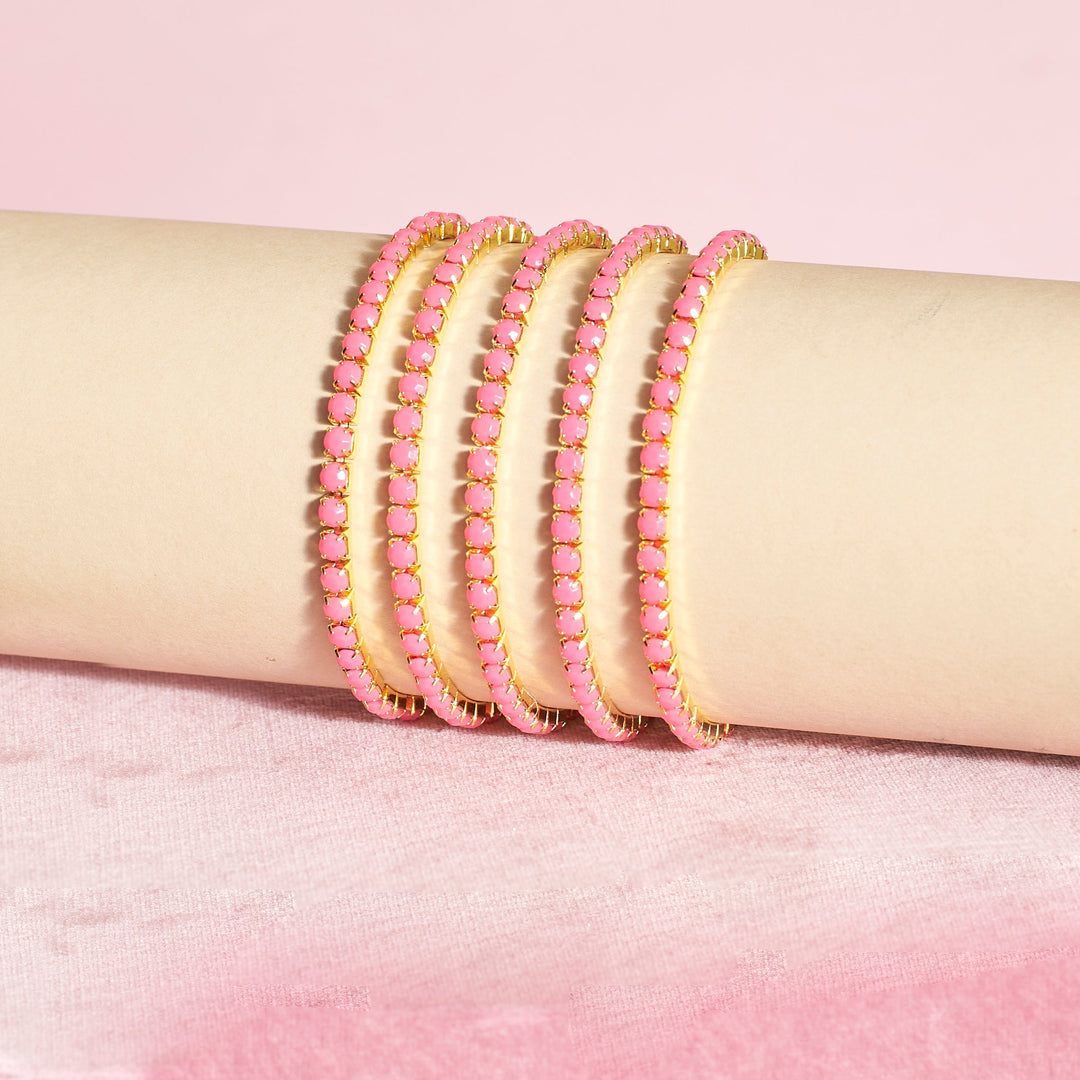 Set of 5 Pretty Pink Stackable Bands - Salty Accessories