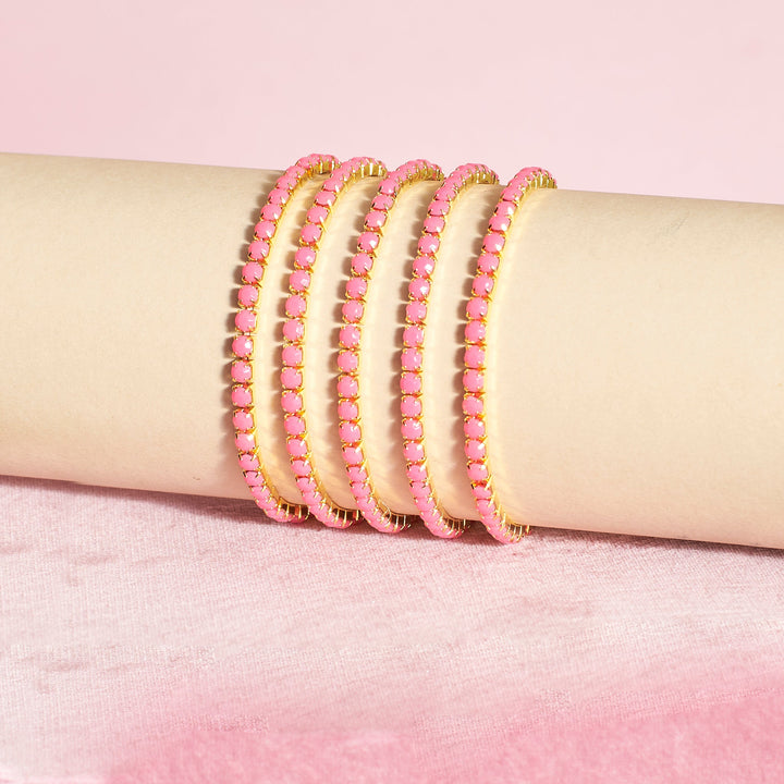 Set of 5 Pretty Pink Stackable Bands - Salty Accessories