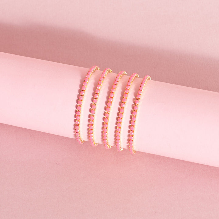 Set of 5 Pretty Pink Stackable Bands - Salty Accessories