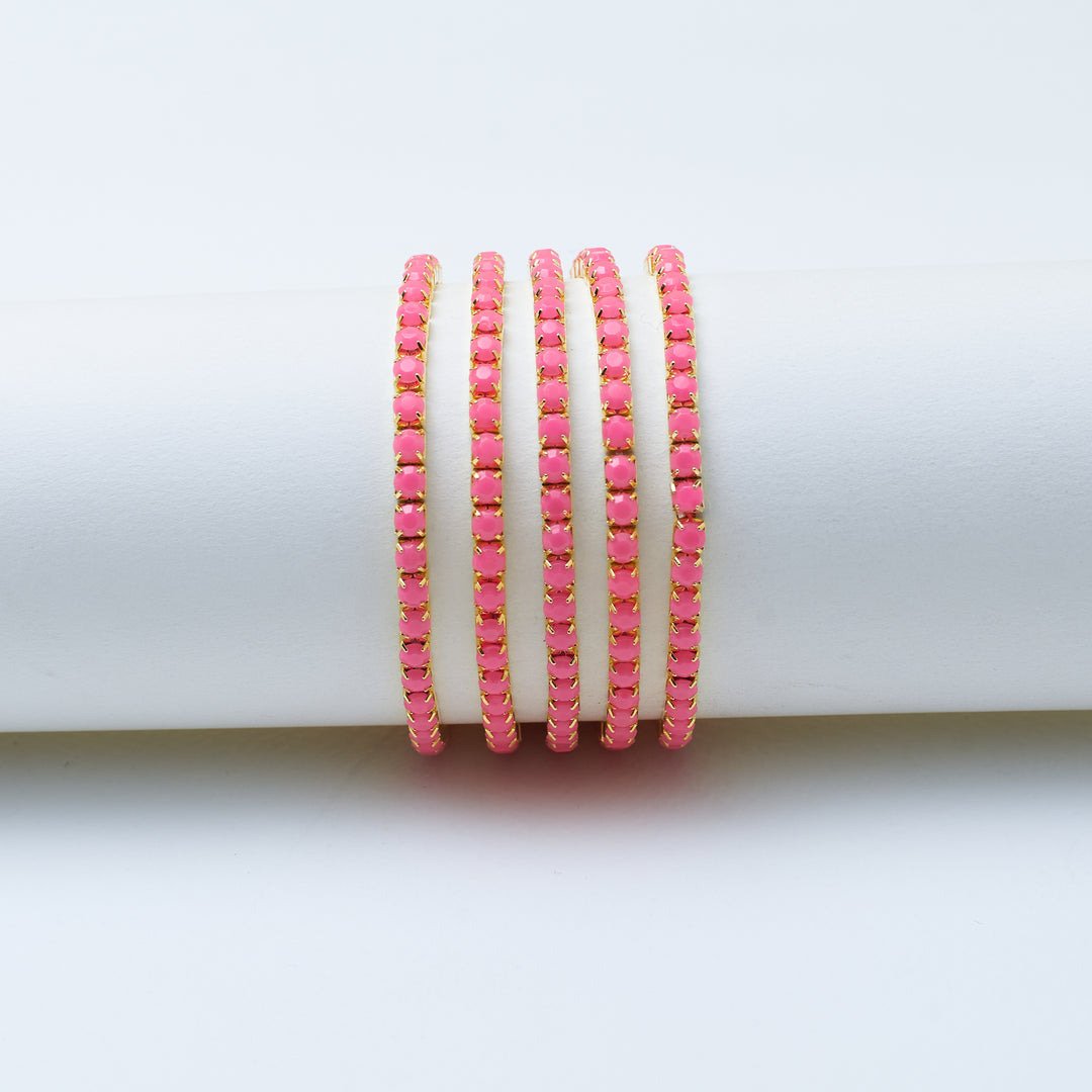 Set of 5 Pretty Pink Stackable Bands Salty