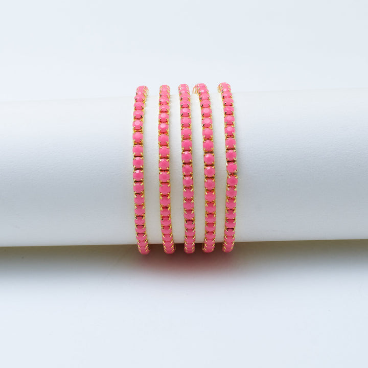 Set of 5 Pretty Pink Stackable Bands - Salty Accessories