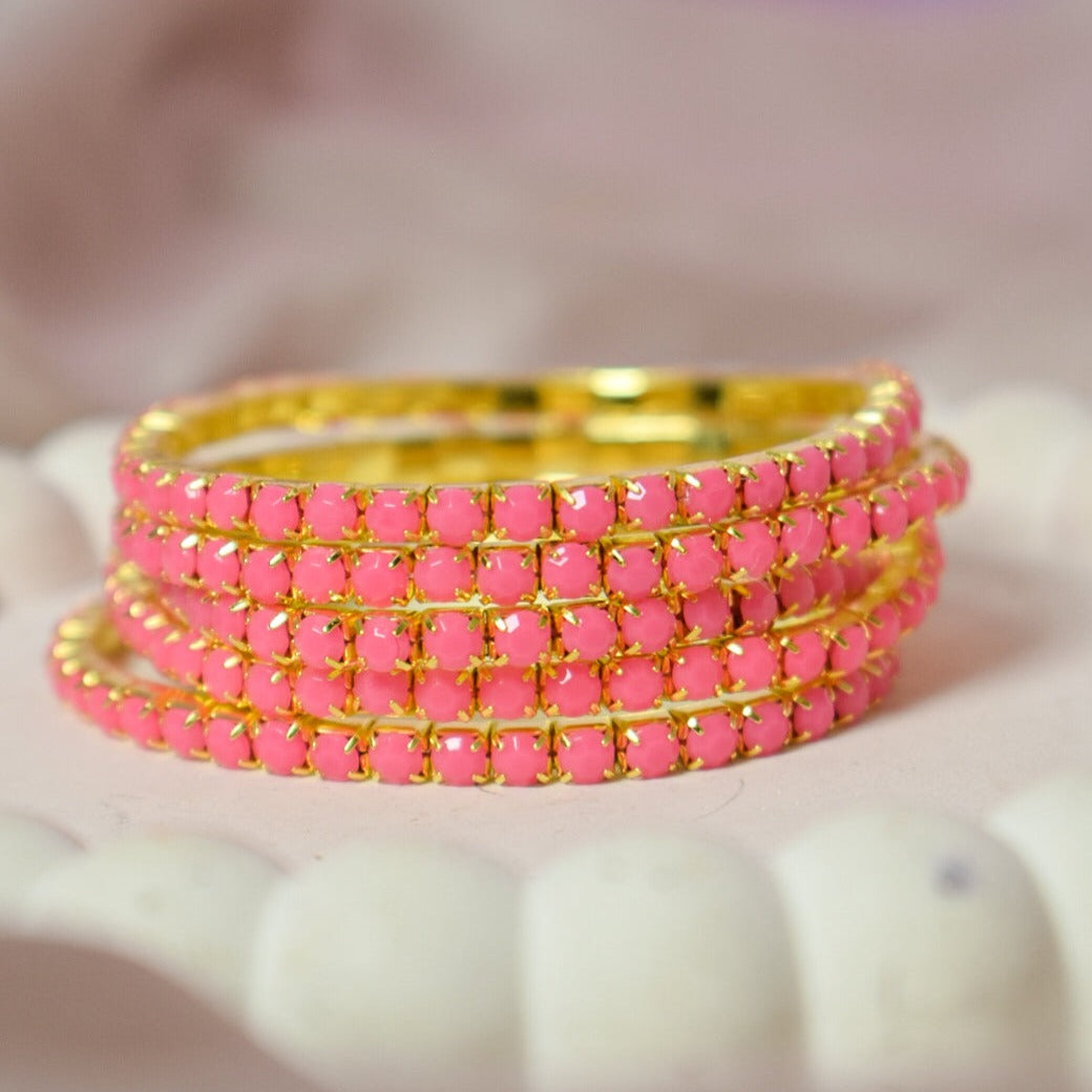 Set of 5 Pretty Pink Stackable Bands - Salty Accessories