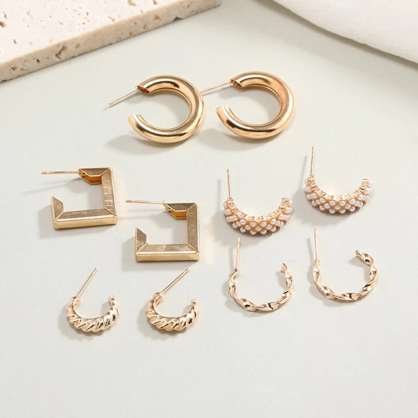 Set of 5 Timeless Golden Hoops - Salty Accessories