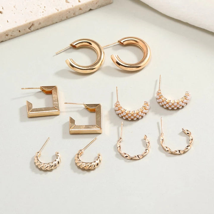 Set of 5 Timeless Golden Hoops - Salty Accessories