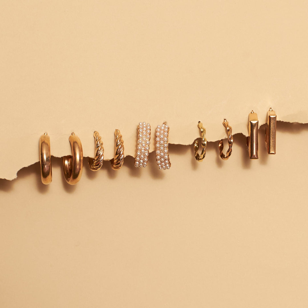 Set of 5 Timeless Golden Hoops - Salty Accessories