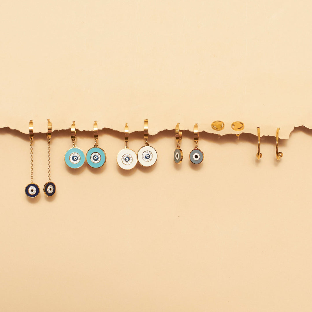 Set of 6 Gold Protection Earrings