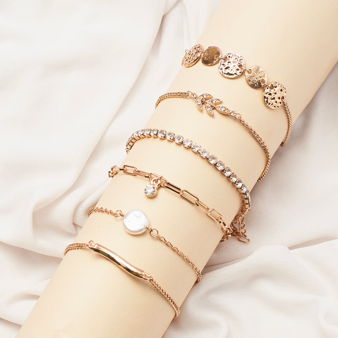 Set of 6 Minimal Chic and elegant Bracelet Combo