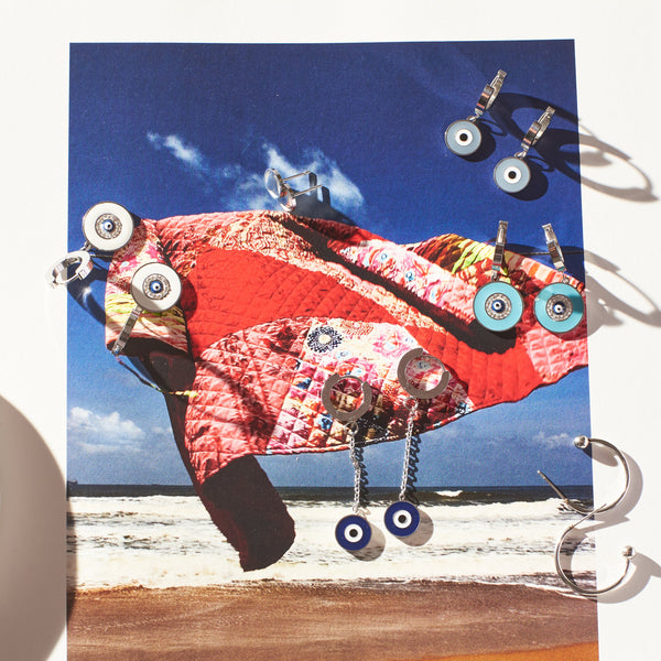 Set of 6 Silver Protection Earrings