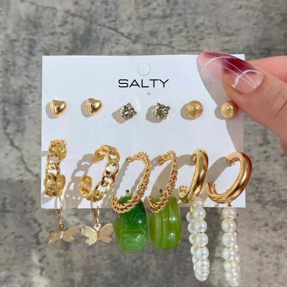 Set of 9 Boho Breeze Hoop Set - Salty Accessories