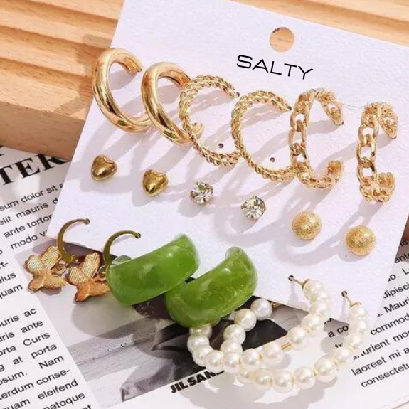 Set of 9 Boho Breeze Hoop Set - Salty Accessories