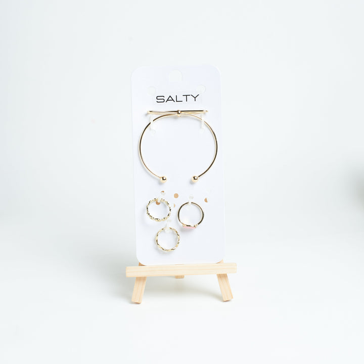 Set of Big Bow Bracelet And Rings