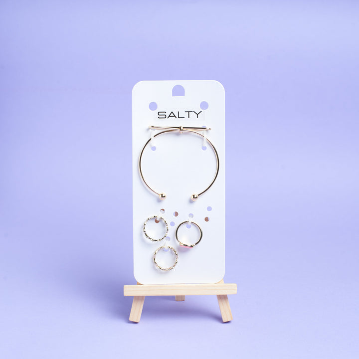 Set of Big Bow Bracelet And Rings