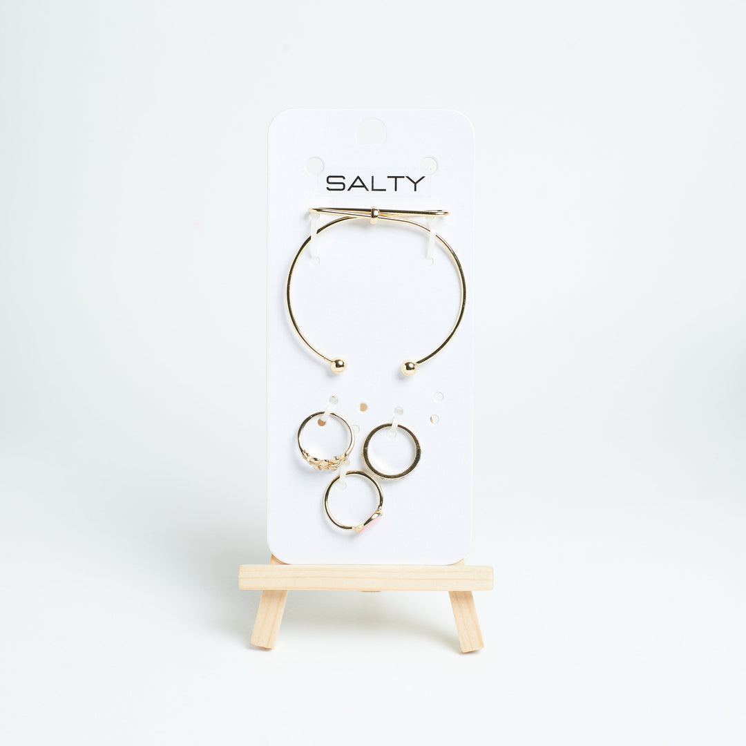 Set of Bowy Leave Bracelet And Rings