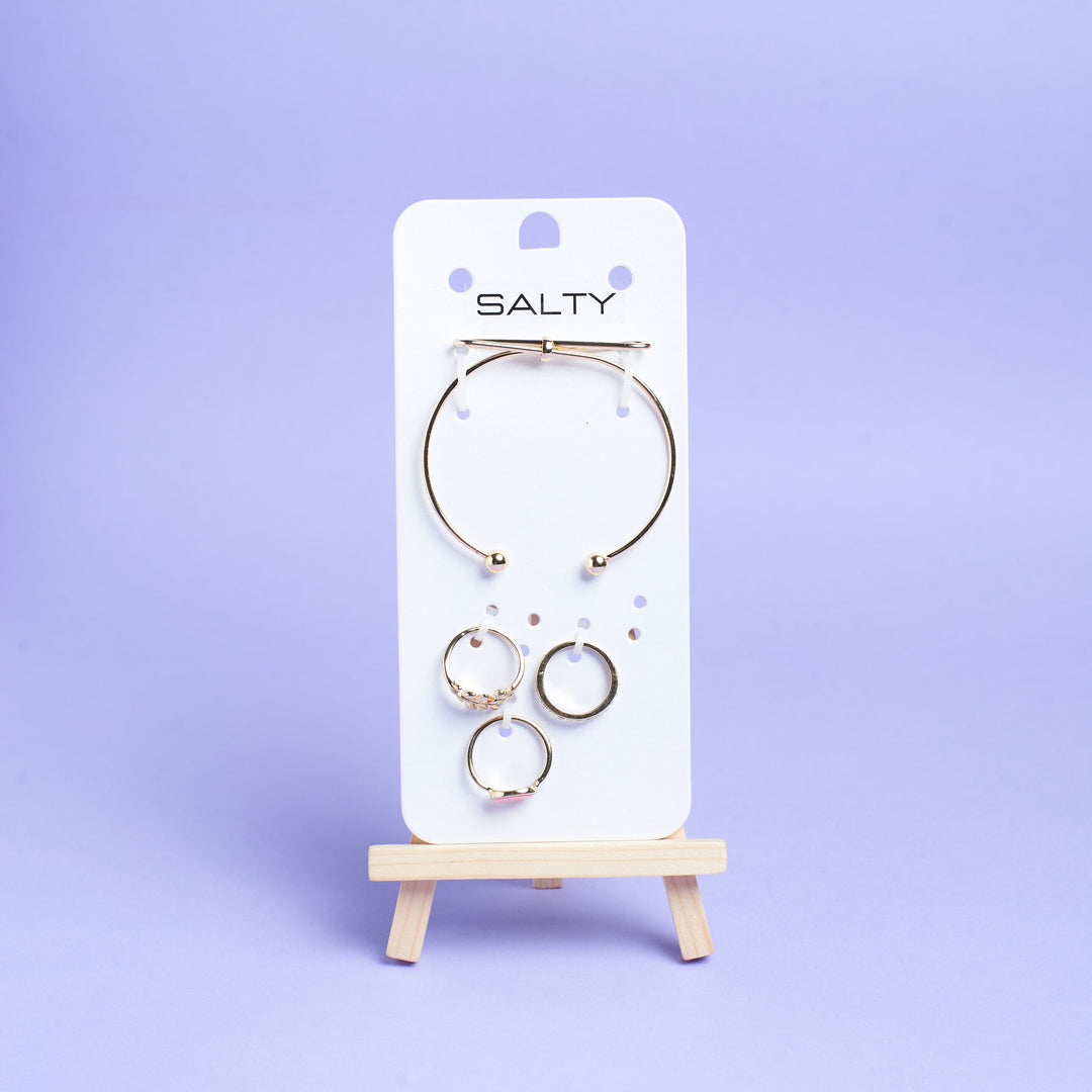 Set of Bowy Leave Bracelet And Rings