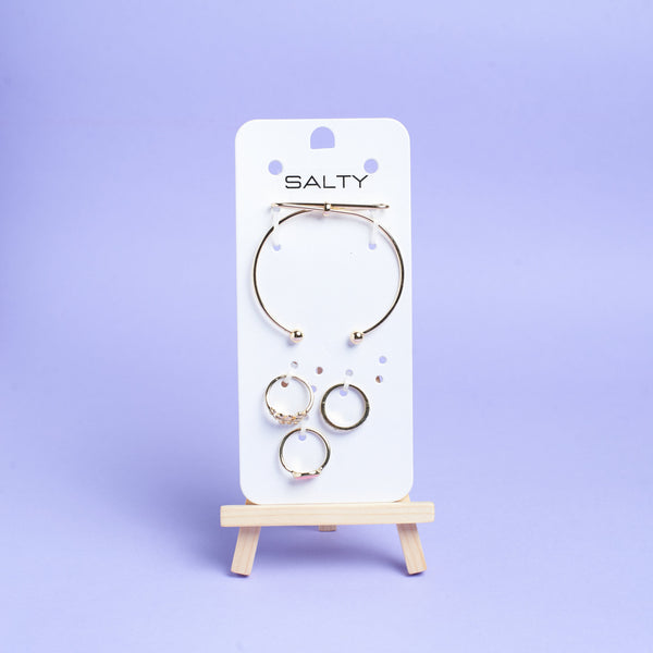 Set of Bowy Leave Bracelet And Rings