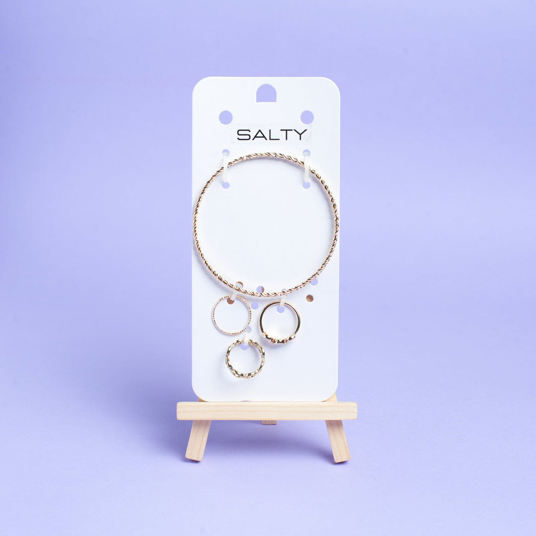 Set of Classy Mess Bracelet And Rings