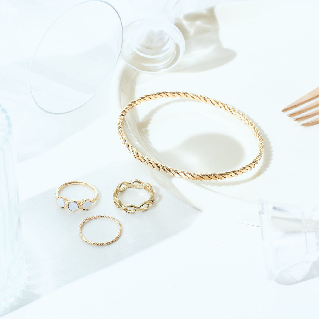 Set of Classy Mess Bracelet And Rings