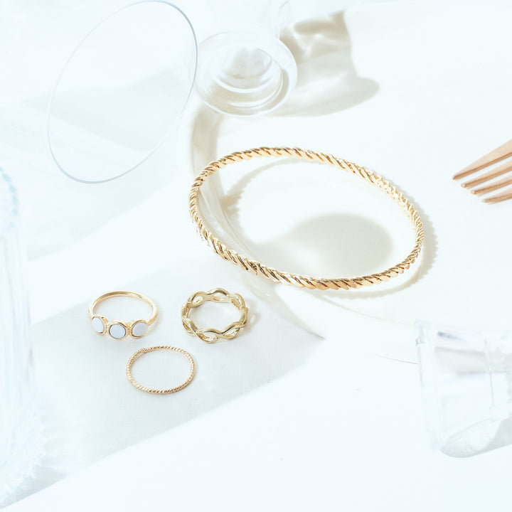Set of Classy Mess Bracelet And Rings