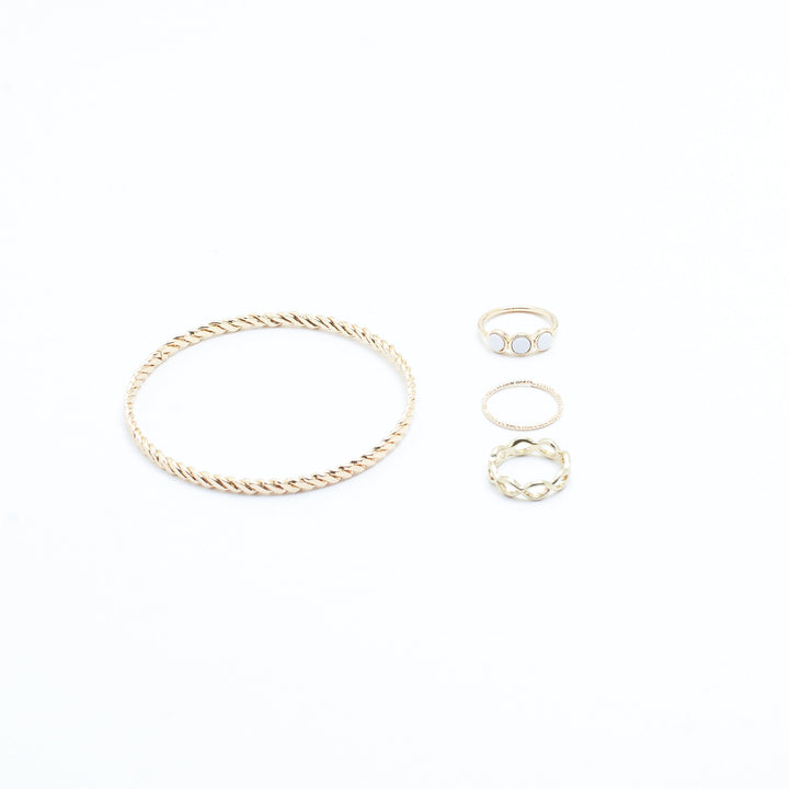 Set of Classy Mess Bracelet And Rings