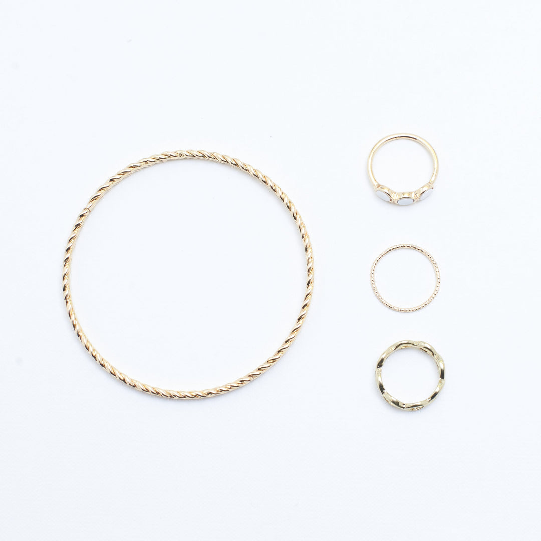 Set of Classy Mess Bracelet And Rings
