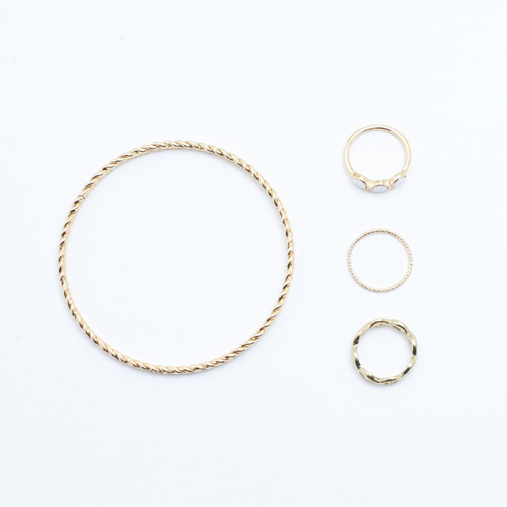 Set of Classy Mess Bracelet And Rings