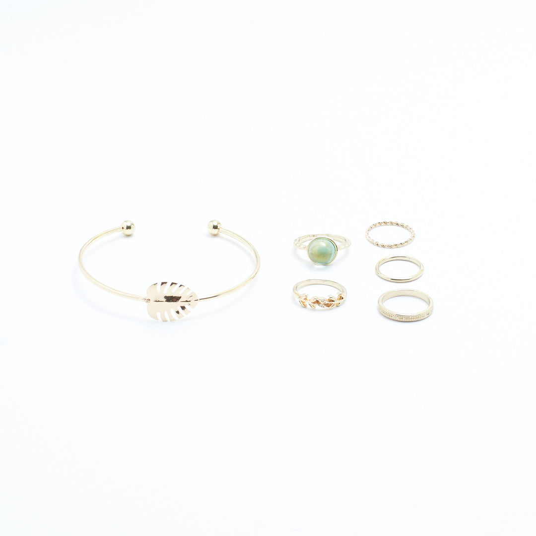 Set of Springy Bracelet And Rings