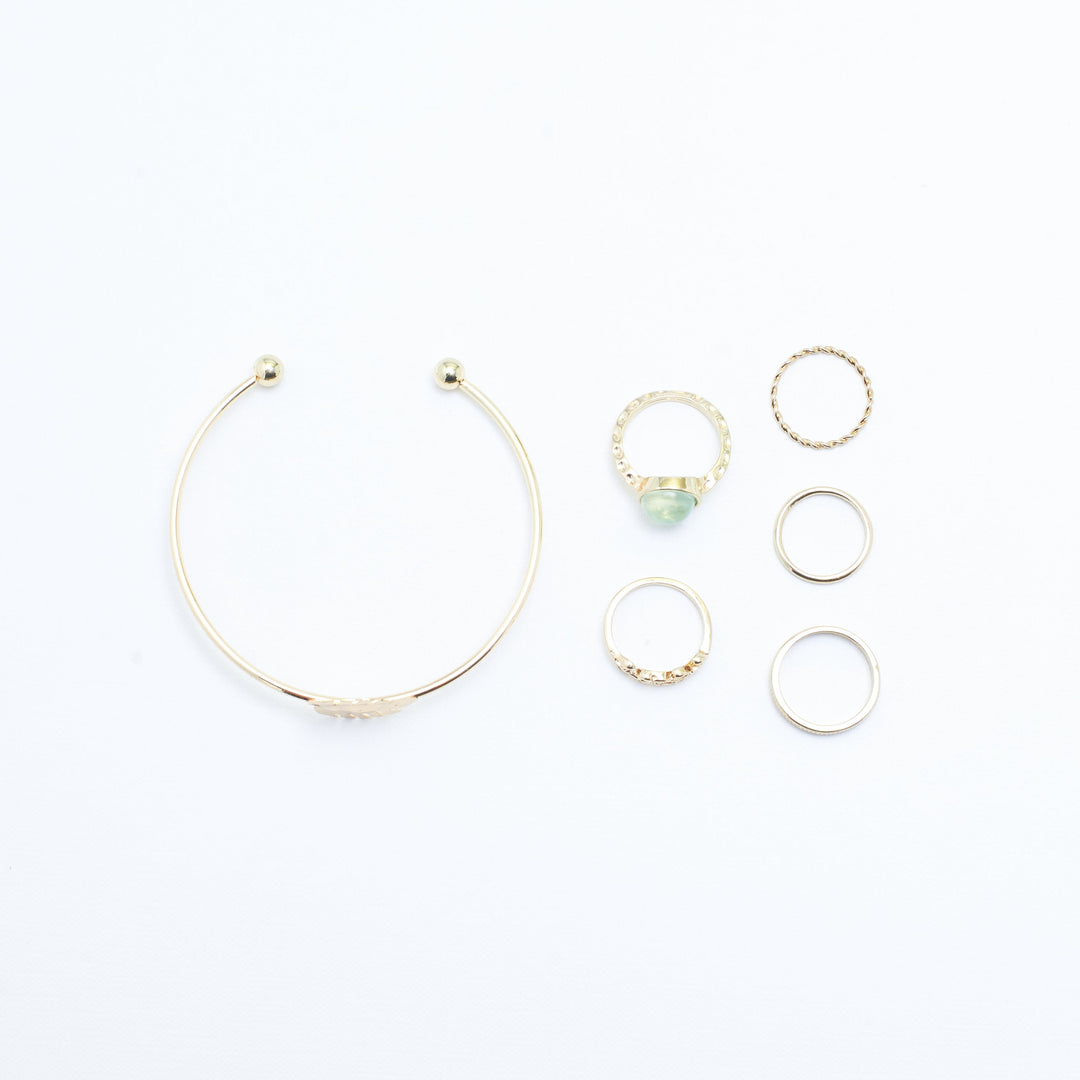 Set of Springy Bracelet And Rings