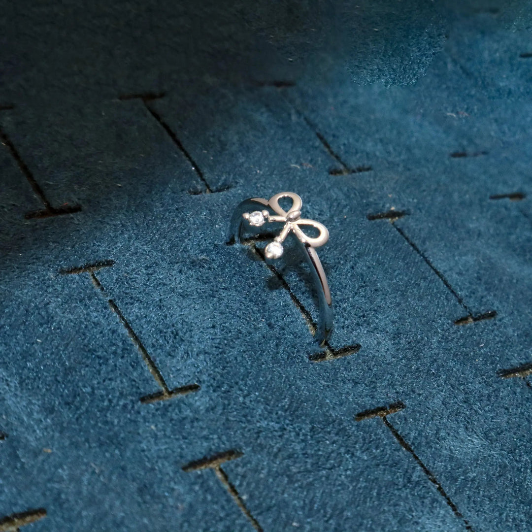 Silk Bow Silver Ring - Salty Accessories