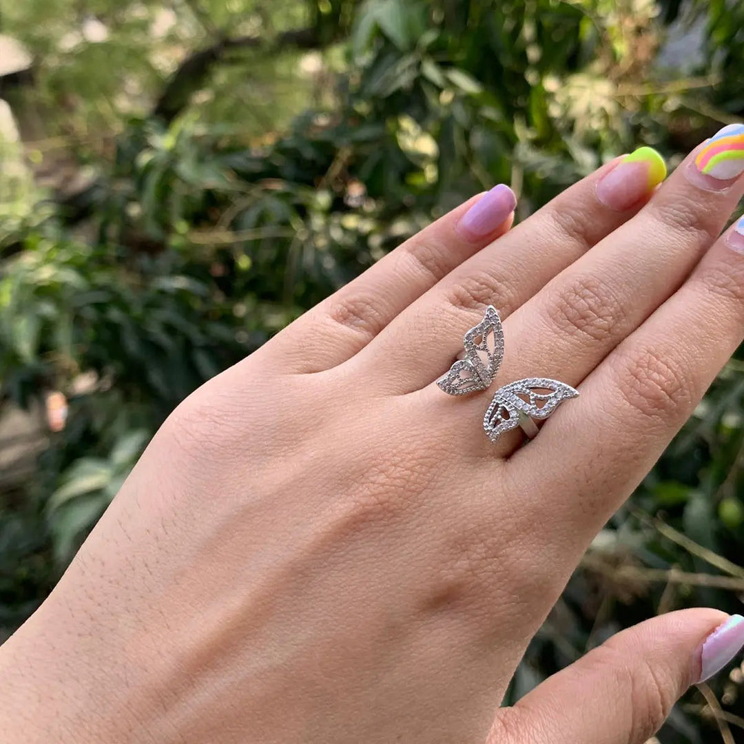 Silver Butterfly Statement Ring - Salty Accessories