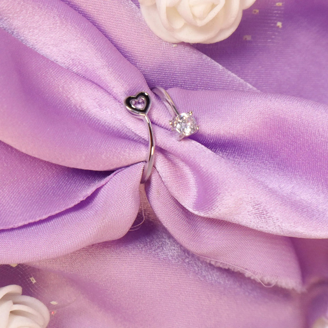 Silver Crystal Heart Band - Salty Accessories