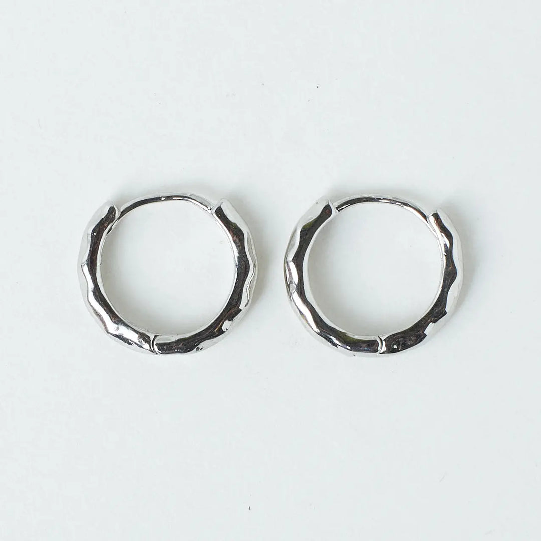 Silver Edge Hoop - Salty Accessories