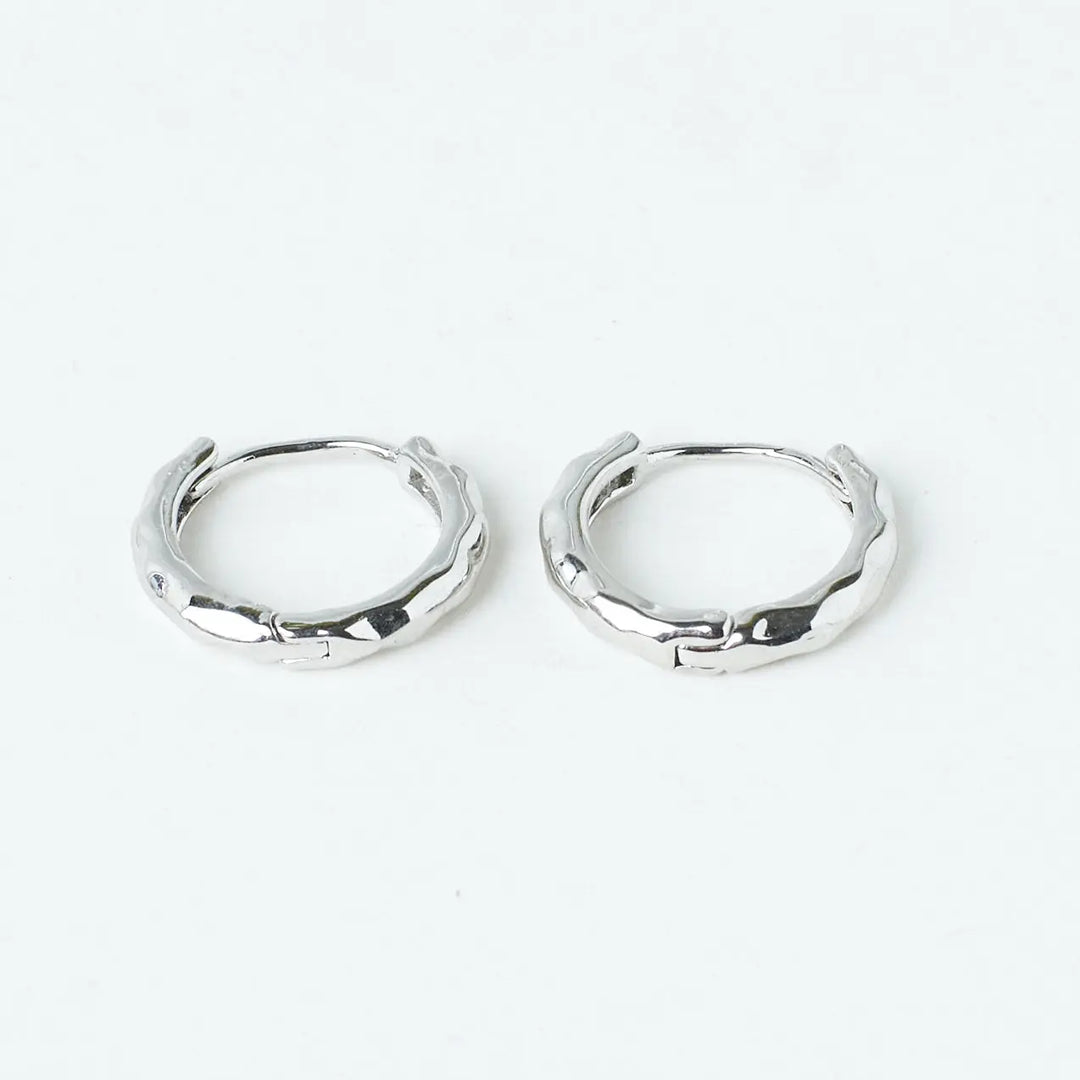 Silver Edge Hoop - Salty Accessories