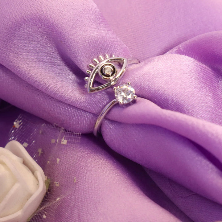 Silver Evil Eye Ring - Salty Accessories