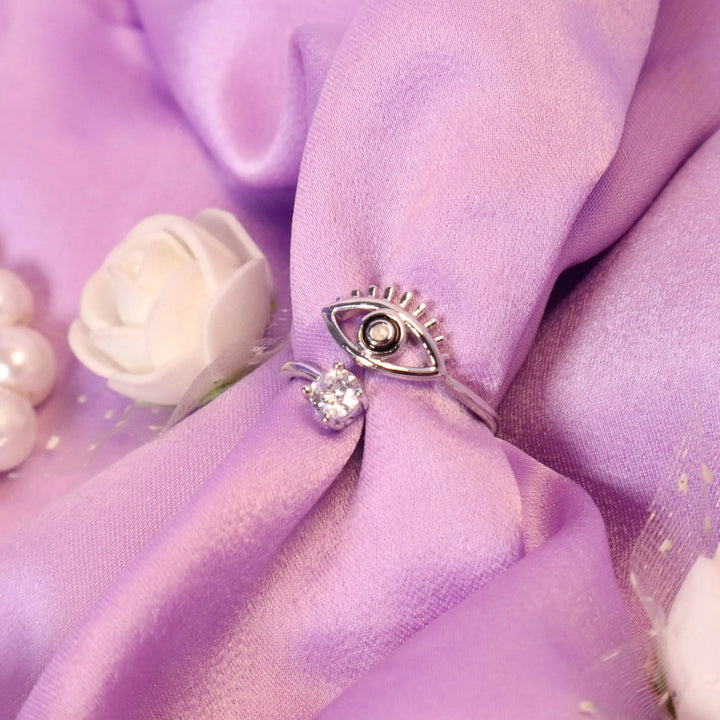 Silver Evil Eye Ring - Salty Accessories