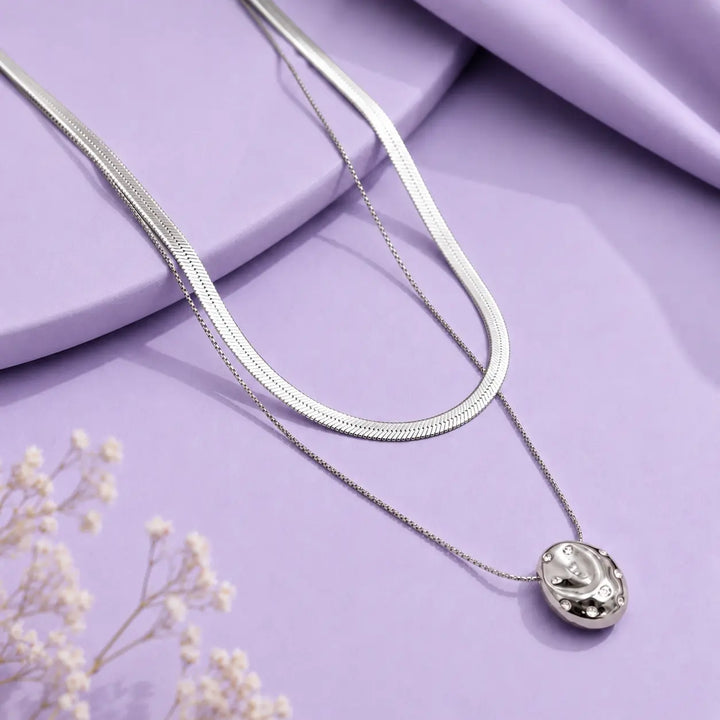 Silver Pearl Glow Necklace | Salty