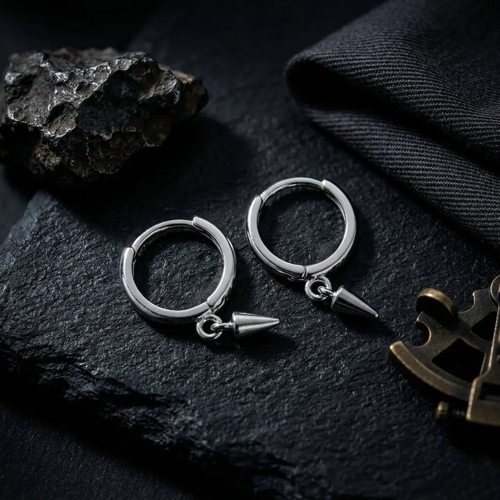 Silver Sharp  Loop Hoop Earrings | Salty