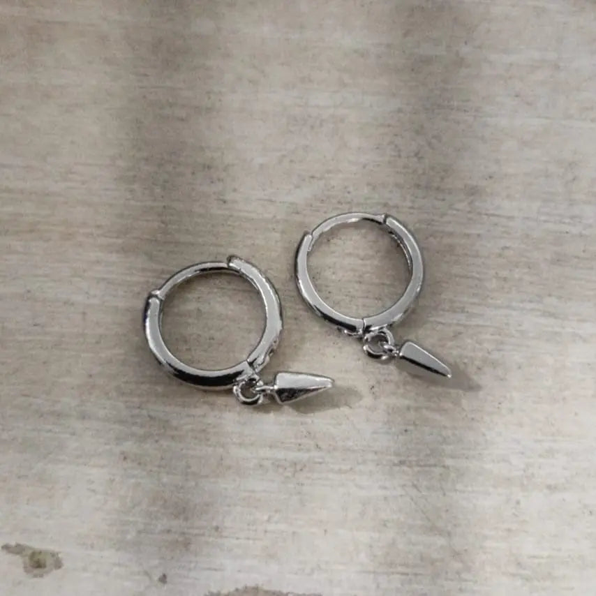 Silver Sharp  Loop Hoop Earrings | Salty