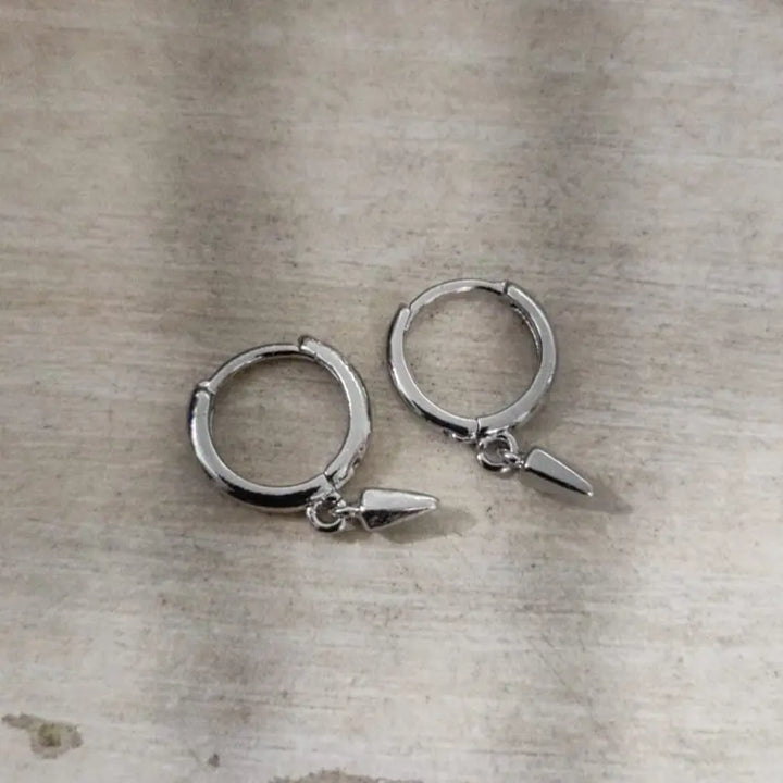 Silver Sharp  Loop Hoop Earrings | Salty