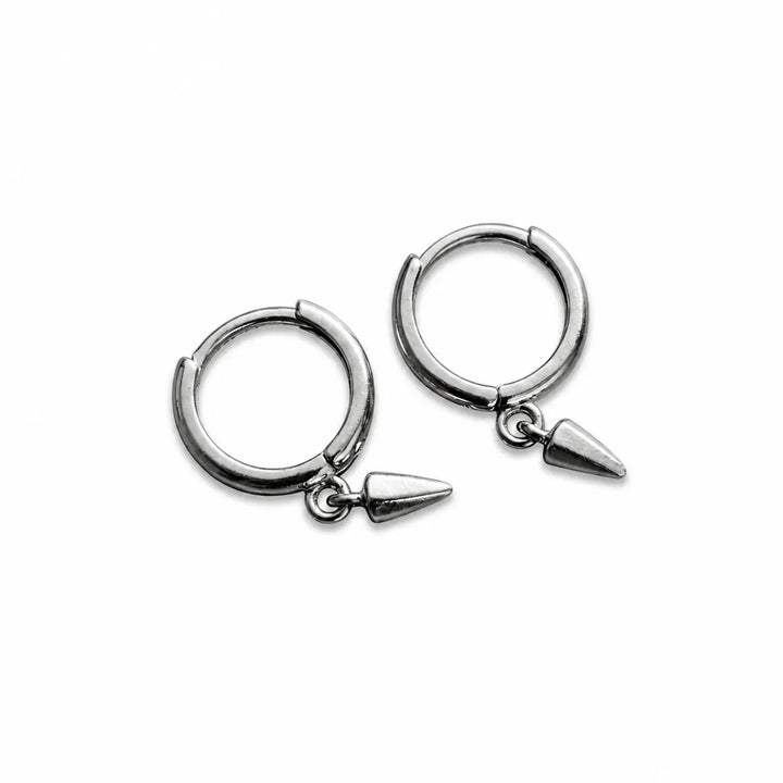 Silver Sharp  Loop Hoop Earrings | Salty