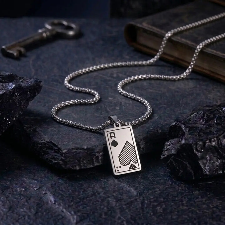 Silver Sher Mens Bracelet & Ace Chain Combo | Salty