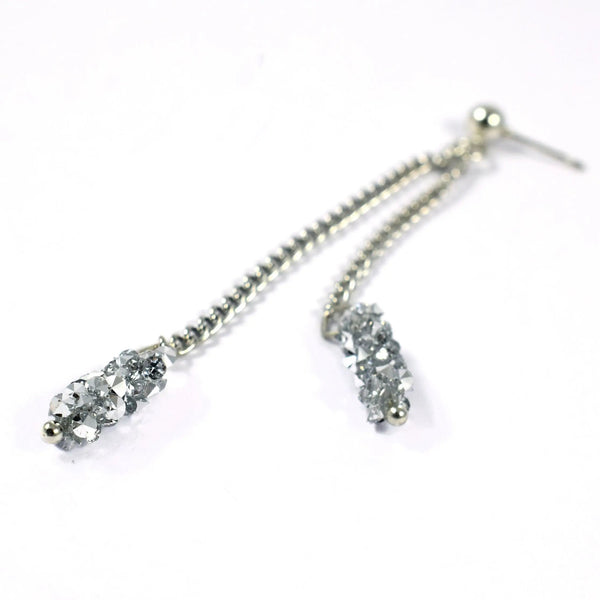 Silver Chain Chunky Tassel Drop Earrings